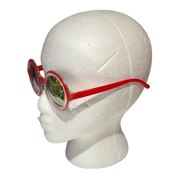 Petals and Peacocks Round Sunglasses Red Clear - Picture 2 of 5